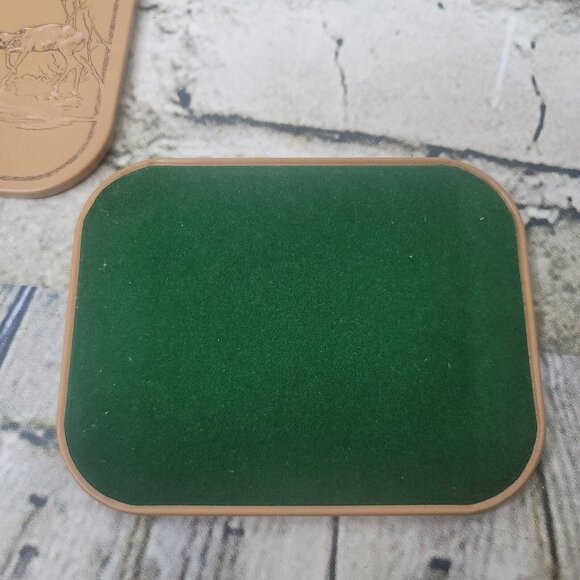 Vtg AVON Set of 4 Bar Outdoorsman Wildlife Tom O'Brien COASTERS w Felt Back NIB - Picture 7 of 8